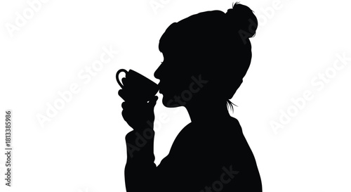 Abstract geometric shape with vibrant color accents and silhouette figure