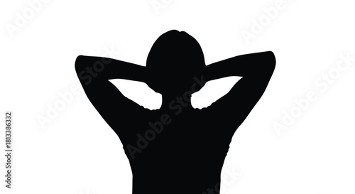 Dynamic abstract geometric composition with bold silhouette and vibrant color accents silhouette