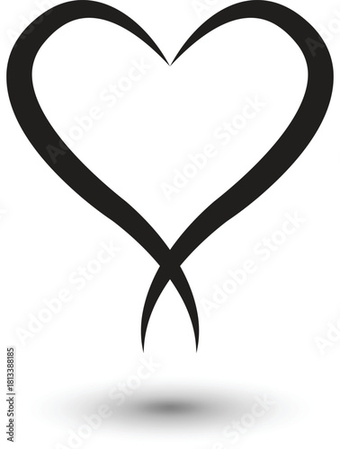 Heart shape design for love symbols, Set simple drawings heart symbols, valentines day related designs and frames, Red heart formed by Available in vector EPS format. editable vector file format.