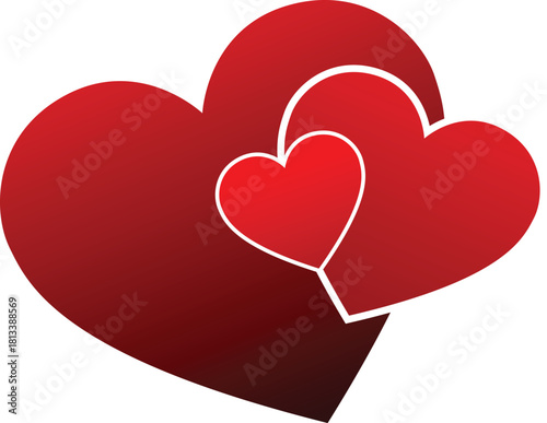 Heart shape design for love symbols, Set simple drawings heart symbols, valentines day related designs and frames, Red heart formed by Available in vector EPS format. editable vector file format.