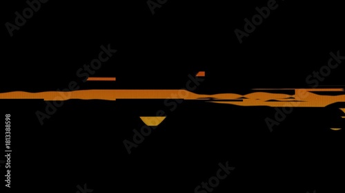 Glitch Effect on Orange Waveform Audiograph with Dynamic Patterns and Abstract Visualization