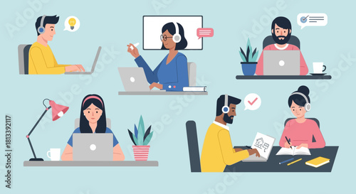 Business Team Brainstorming Meeting and Idea Generation Concept