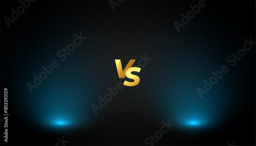 versus vs screen banner with light effect for competition