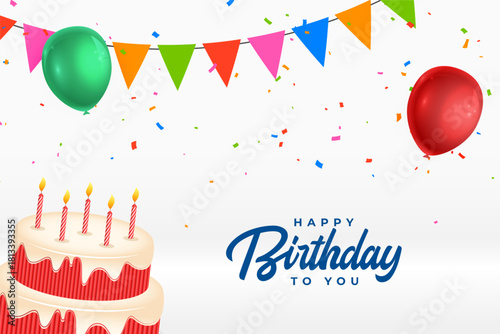 delicious birthday cake for your event party background design