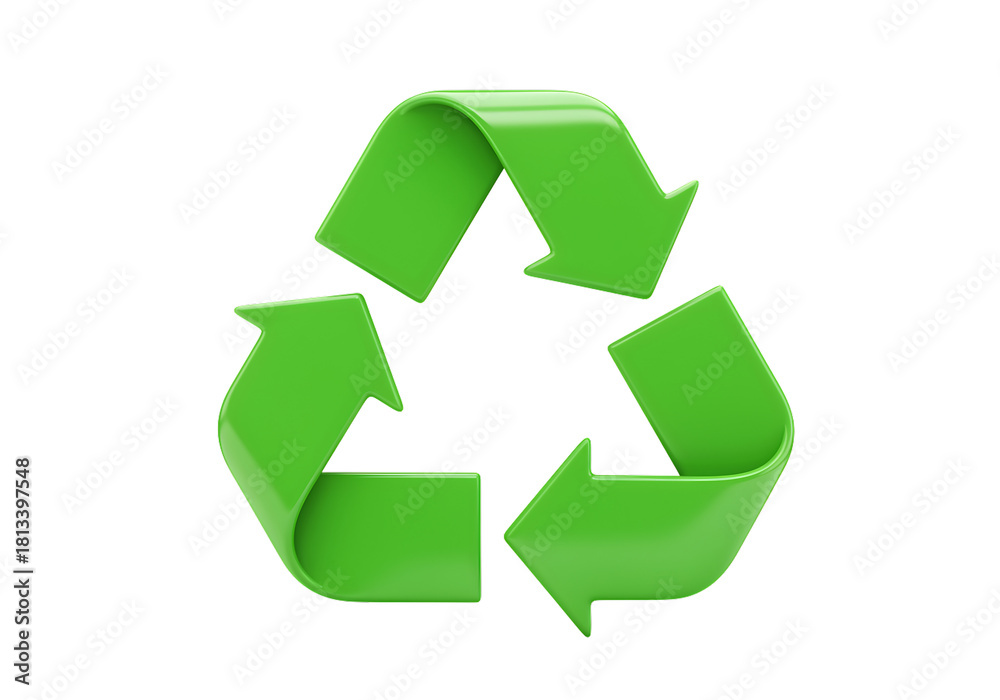 Obraz premium Green recycling symbol representing environmental protection and sustainable resource management