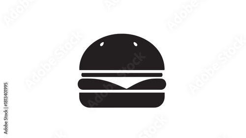 Burger icon simple flat vector glyph isolated on white background for menu design and food apps
