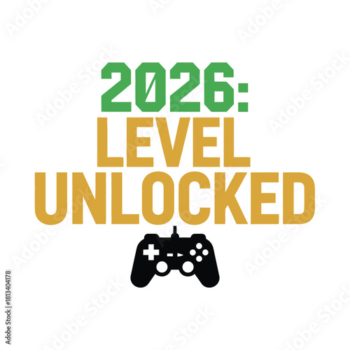 Typography t shirt design 2026 level unlocked