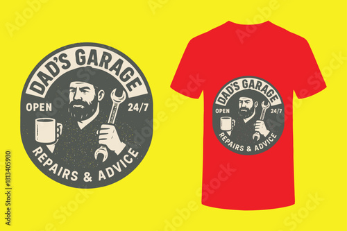 vector illustration of a vintage label with the text, Car Guys Make The Best Dads Gift Funny Garage Mechanic Dad t-shirt quotes , fathers day special.