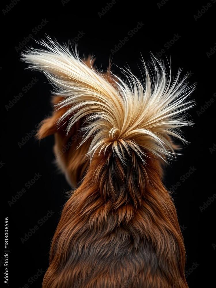 Naklejka premium A dog's tail wag is a complex indicator of mood, from friendly greeting to intense agitation, revealing their emotional state, friendly, signal