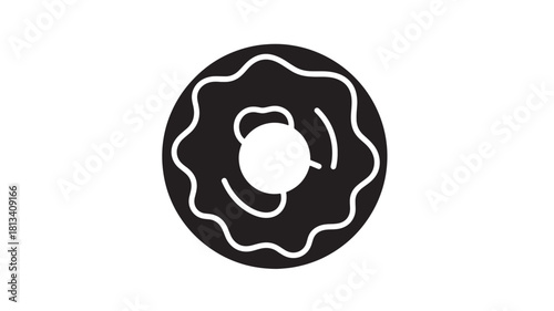 Black donut icon simple glyph vector illustration isolated on white background for menu design and app interface