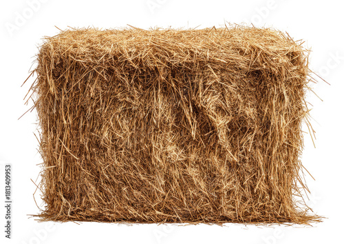 Stacked rectangle hay bale, rough texture