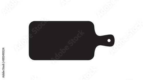 Black cutting board silhouette simple kitchenware vector illustration isolated on white background