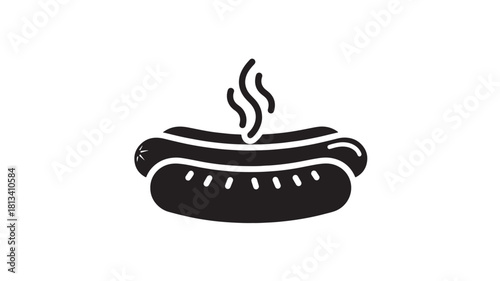 Hot dog icon simple flat vector design element isolated on white background for menu or app design