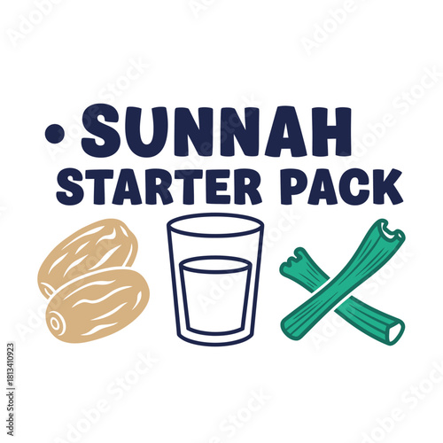 Sunnah starter pack typography t shirt design