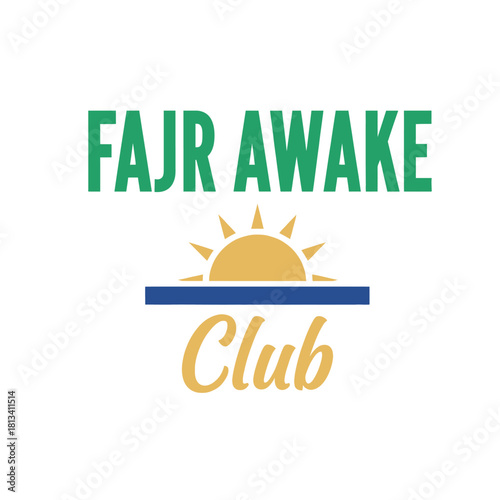 Fajr awake club typography t shirt design