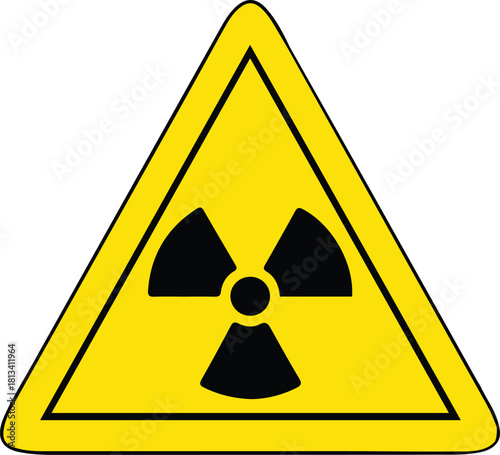 Radiation Hazard Warning Sign Yellow Triangle Black Symbol Danger Caution Safety Icon