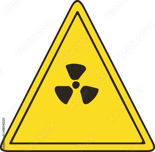 Radiation Hazard Warning Sign Yellow Triangle Black Symbol Danger Caution Safety Icon