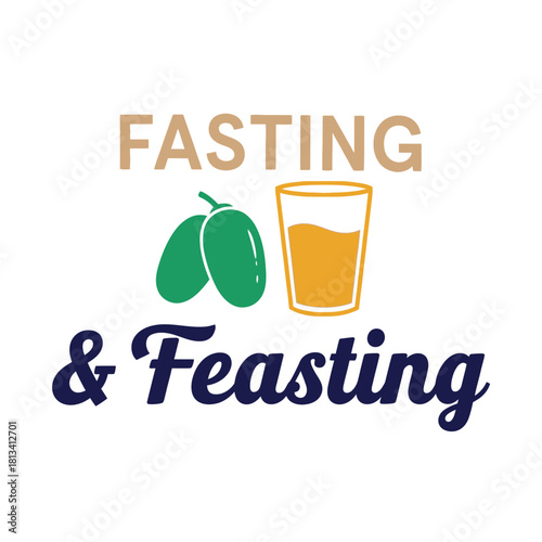 Fasting feasting typography t shirt design
