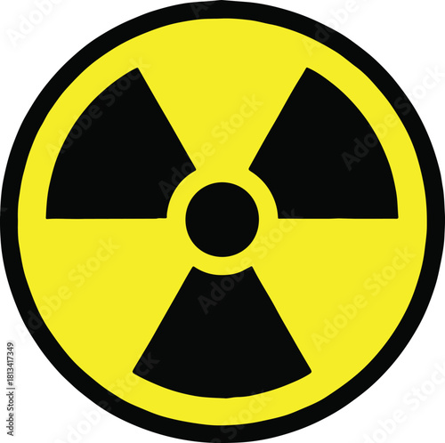 Radiation Hazard Symbol Yellow Black Warning Sign Icon Graphic Design
