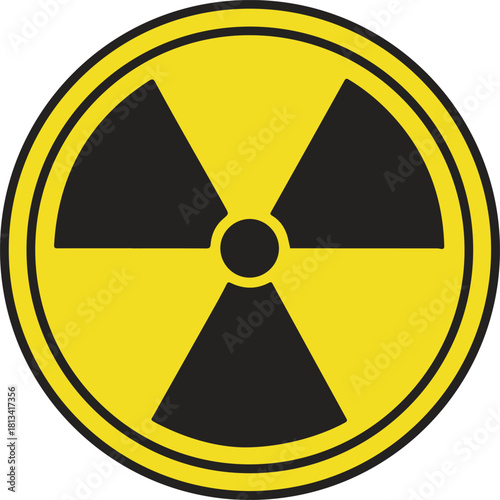 Radiation Hazard Symbol Yellow Black Warning Sign Icon Graphic Design
