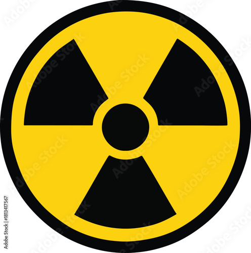 Radiation Hazard Symbol Yellow Black Warning Sign Icon Graphic Design
