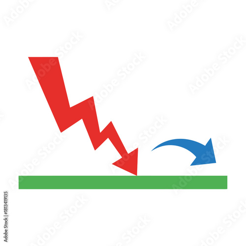 Energy Reflection Lightning strikes, arrow shows deflection