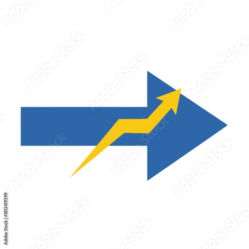 Arrow with Lightning Icon Growth, Direction, and Energy Symbol