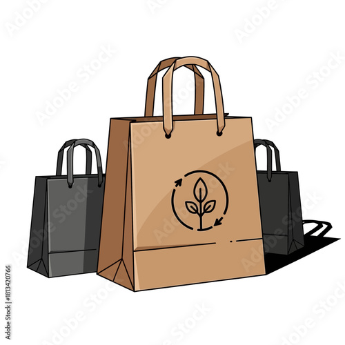 shopping beg isolated on white background