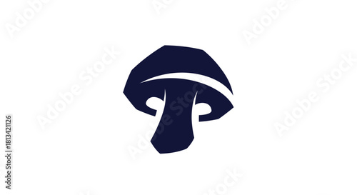 Stylized mushroom icon isolated on white background for design elements