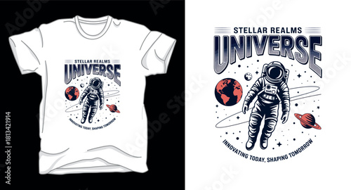 Universe astronaut galaxy graphic vector art t-shirt design print