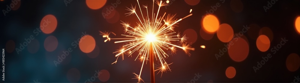 Obraz premium Sparkler that is lit up in the dark