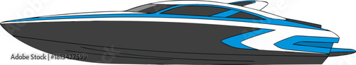 Sleek Modern Speed Yacht Vector Illustration