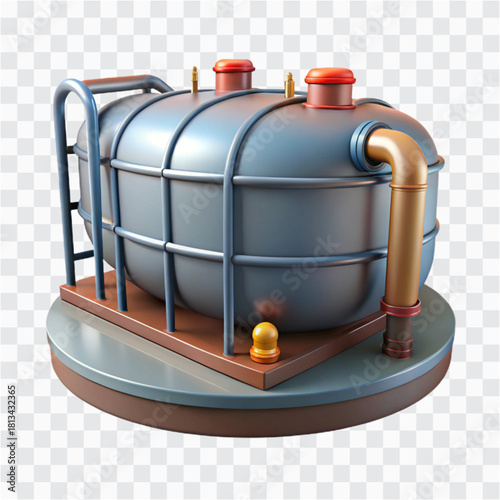 3D Petroleum Barrel Icon | Black Oil Drum, Fuel Storage & Industrial Supply Symbol