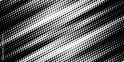 Grunge halftone diagonal scratch background. Fading grit noise texture. Dotted pop art sandy wallpaper. Retro pixel backdrop. Anime or manga style comic overlay. Vector Illustration