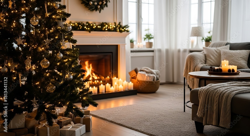 Fototapeta premium Weihnachtsdeko Ideen, Festliche Dekoration für Zuhause, Weihnachtsschmuck Kaufen, DIY Weihnachtsdeko