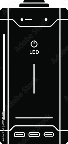 Modern portable power bank silhouette for charging electronic devices