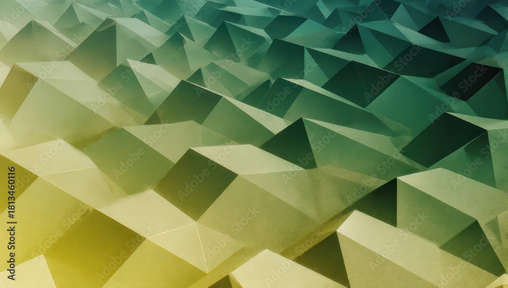 Obraz premium Abstract Geometric Pattern with Green and Yellow Gradient.