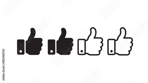 Collection of thumbs up icons for approval and success