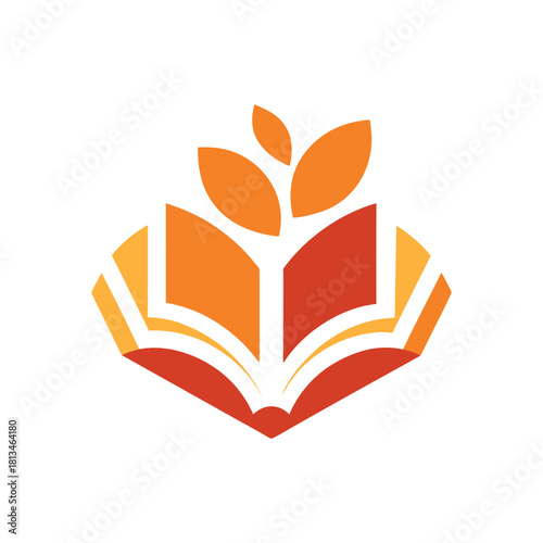 Open book with growing plant symbolizing education, growth, and knowledge