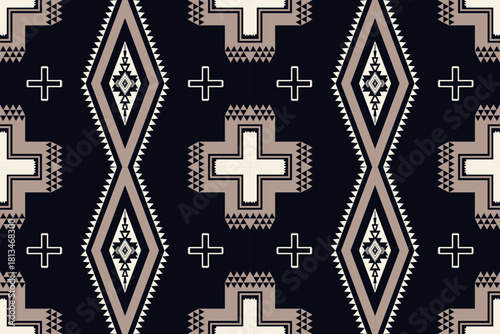Elegant Southwest tribal pattern. Vector black gold Native American navajo geometric shape seamless pattern. Ethnic geometric pattern use for fabric, textile, home decoration elements, upholstery, etc