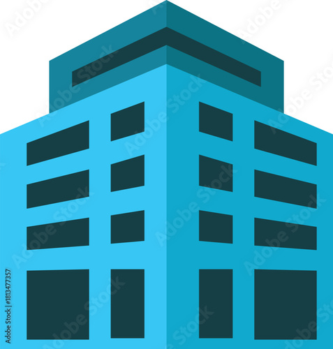 Modern Minimalist Business Building Icon Vector Illustration
