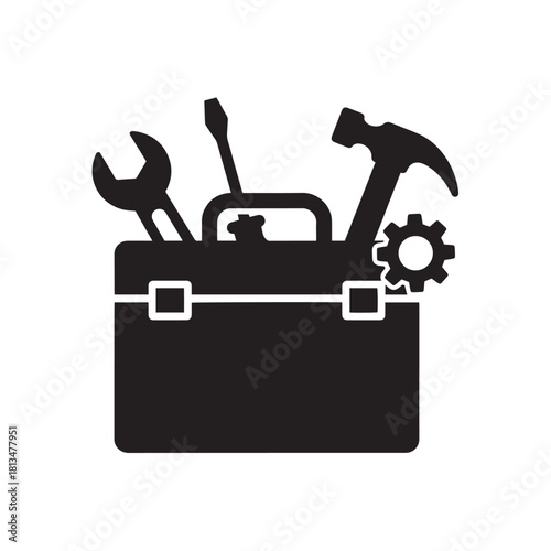 Silhouette of a toolbox repair icon