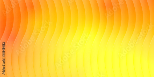 Neon ribbed fractal glass 3d background. Holographic vertical stripe pattern with vibrant purple blue yellow gradient. Abstract black bg, iridescent texture lines in radiant colors. 3D illustration