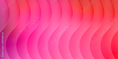 Neon ribbed fractal glass 3d background. Holographic vertical stripe pattern with vibrant purple blue yellow gradient. Abstract black bg, iridescent texture lines in radiant colors. 3D illustration