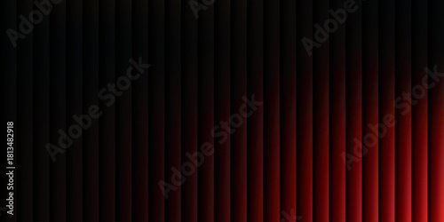 Neon ribbed fractal glass 3d background. Holographic vertical stripe pattern with vibrant purple blue yellow gradient. Abstract black bg, iridescent texture lines in radiant colors. 3D illustration