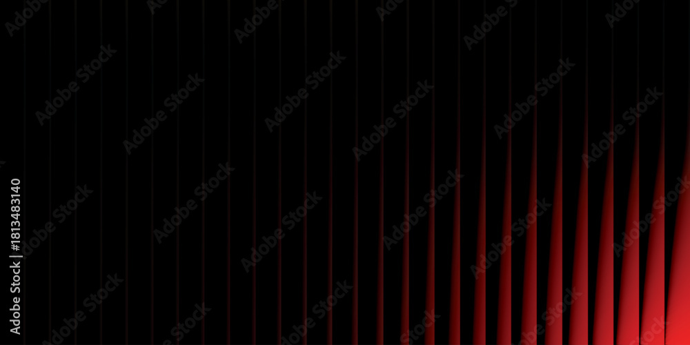 Obraz premium Neon ribbed fractal glass 3d background. Holographic vertical stripe pattern with vibrant purple blue yellow gradient. Abstract black bg, iridescent texture lines in radiant colors. 3D illustration