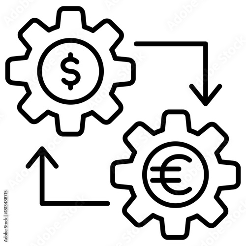 Currency Exchange Outline Icon