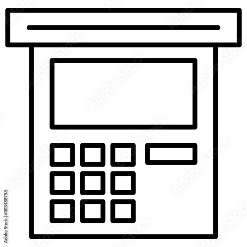 Atm Machine Outline Icon