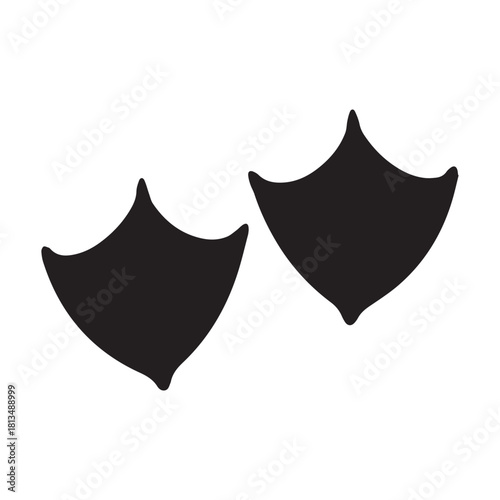 Penguin footprint silhouette vector flat illustration design