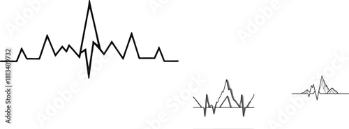 Minimal heartbeat line transitioning into a mountain 1